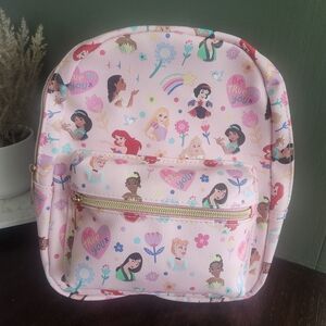 Pink Backpack with Princess Print